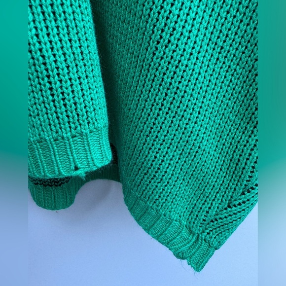 Vintage 80s Pazzo! Knit Green Dragon Geometric Oversized Pullover Sweater Large - Picture 14 of 16